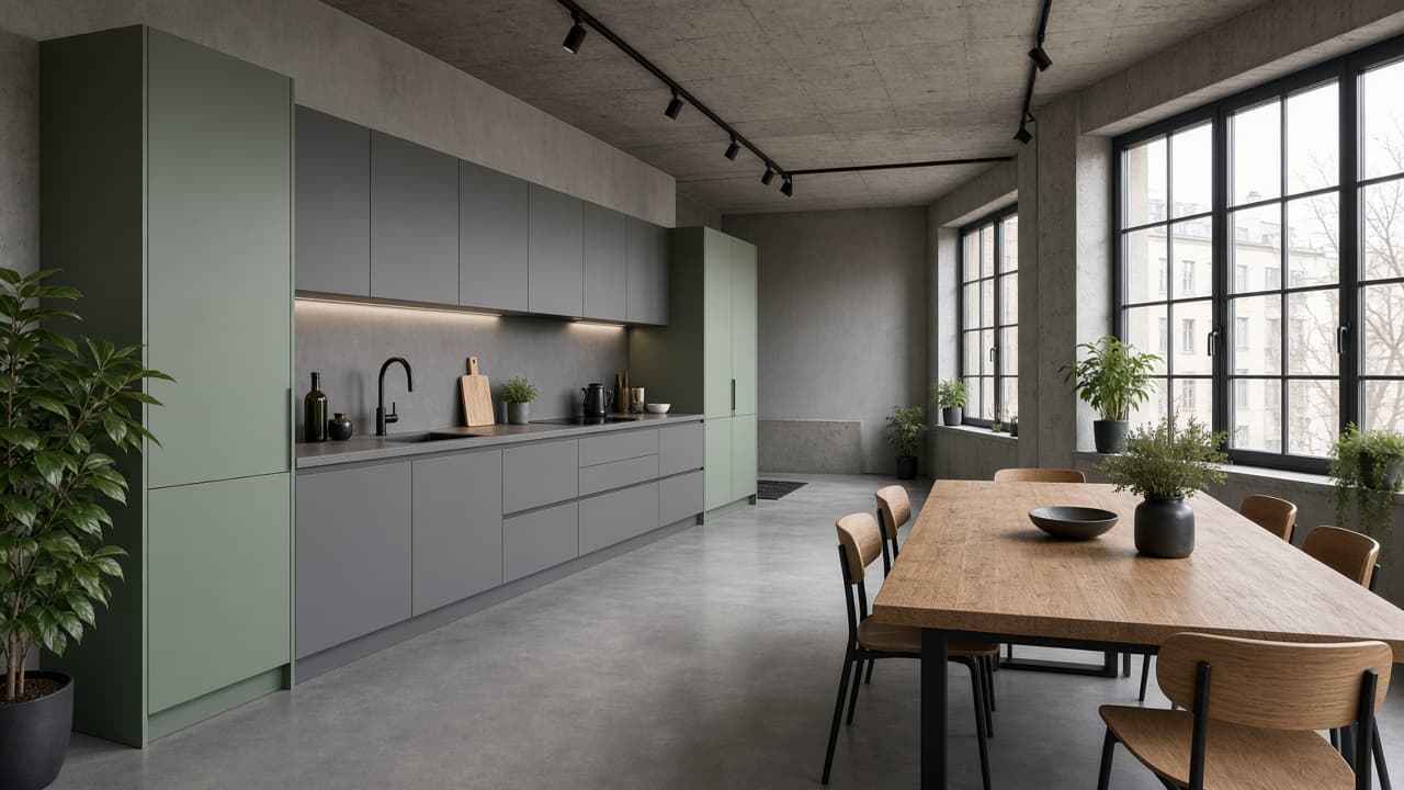 Kuchnia jednorzędowa: kuchnia loft, 12–20 m², w układzie jednorzędowym