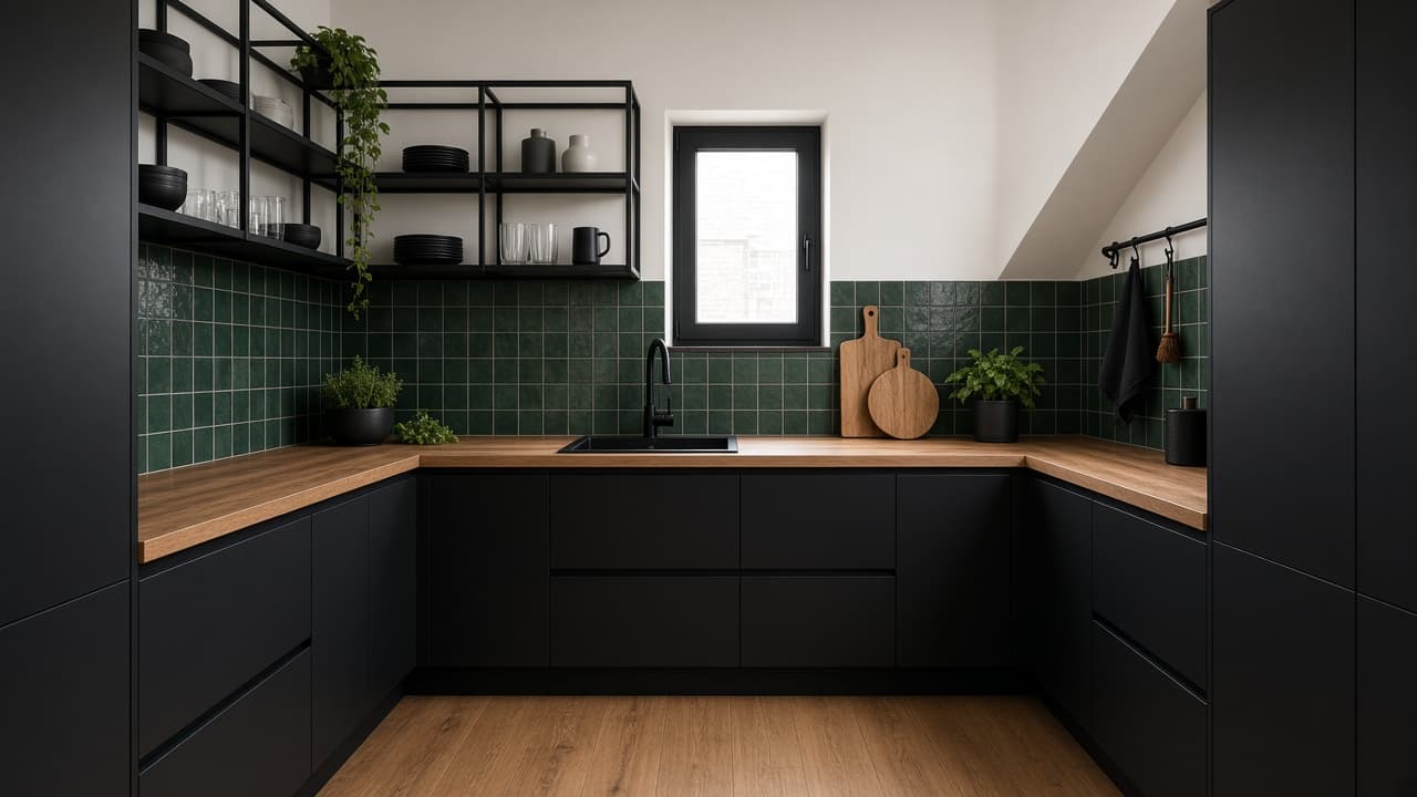 Kuchnia loft: kuchnia loft, do 6 m², na planie litery U